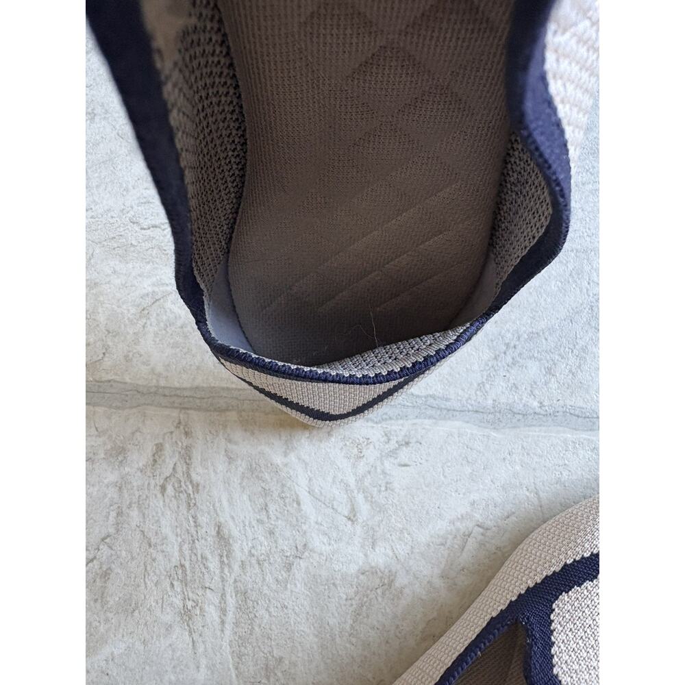 Birdies Blackbird Eggshell & Navy Knit Woven Loafers Balllet flat Slipons SZ 6.5 - Picture 8 of 8